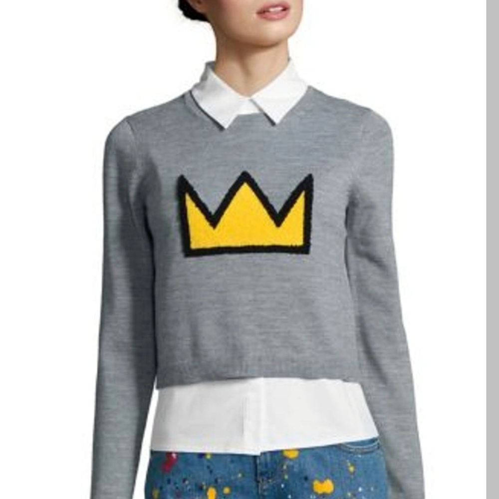 Alice and Olivia x Basquiat Crown sweater